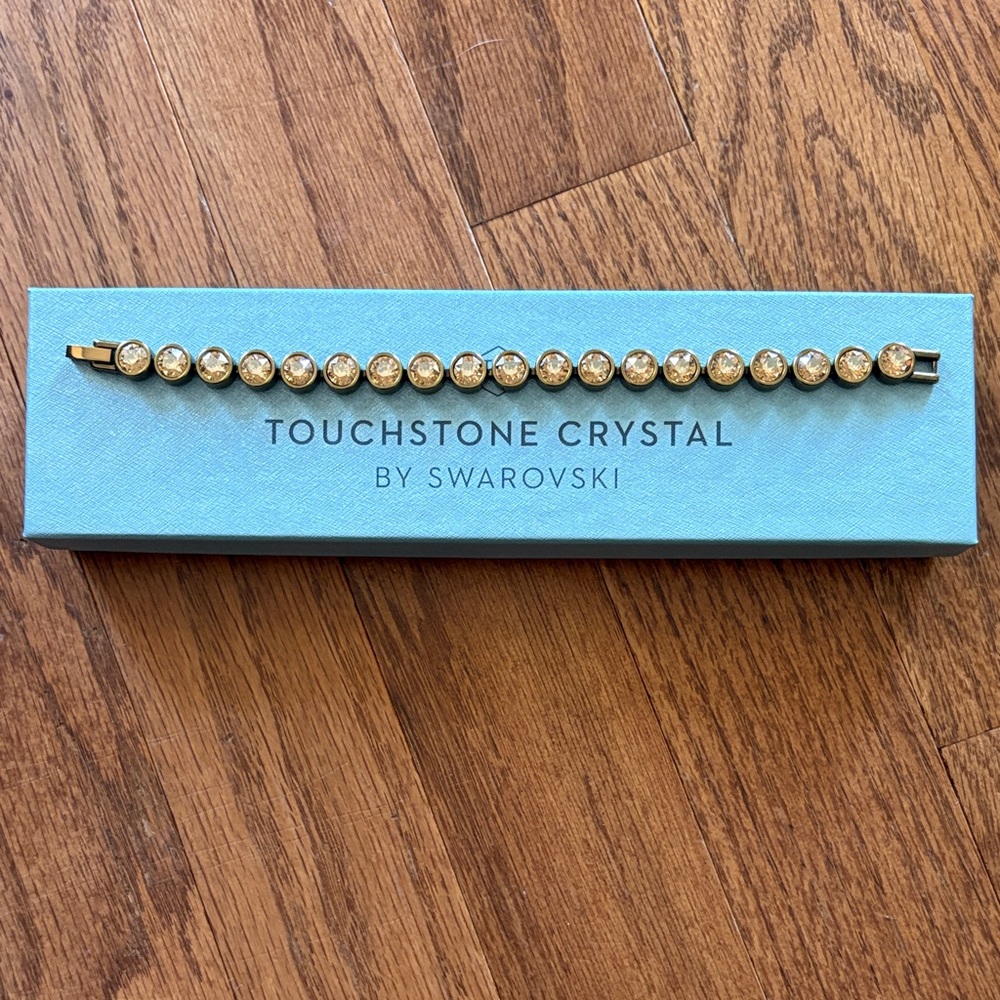 Swarovski Gold Touchstone Crystal Bracelet with Champagne Crystals